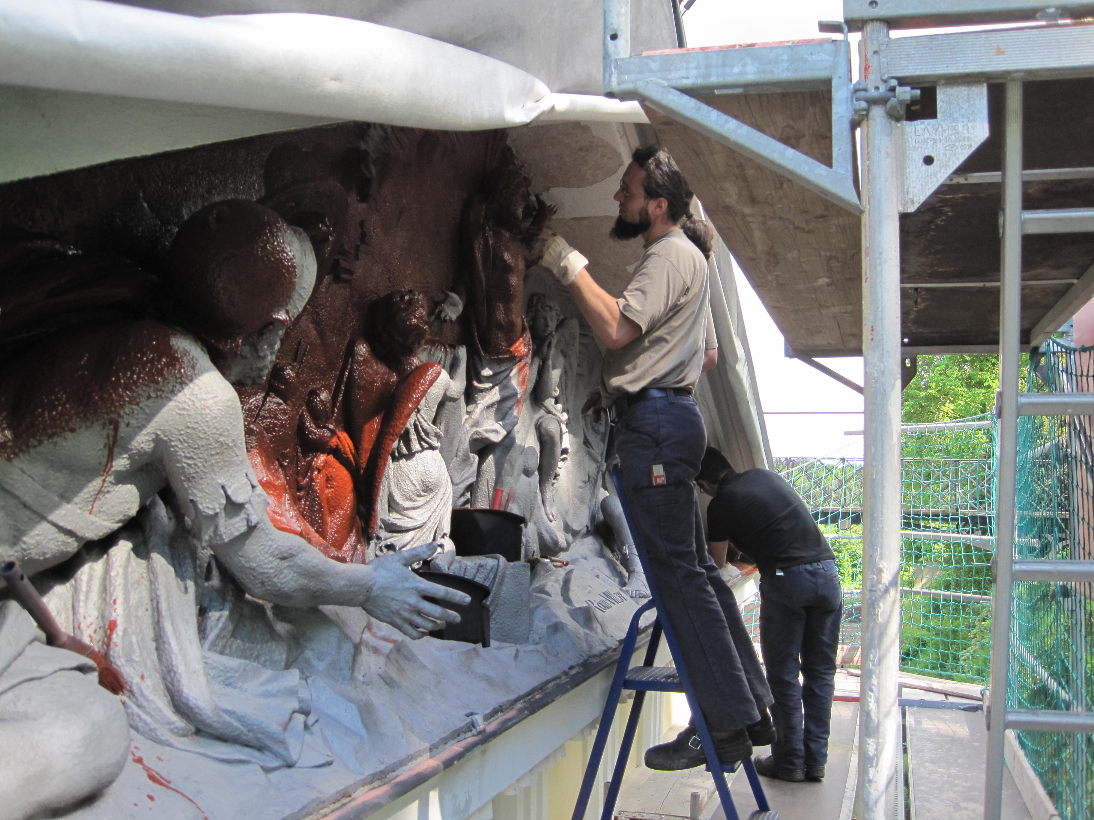 Konservierung Gußrelief Kirche Wolkenburg